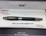 Perfect Replica Montblanc JFK Stainless Steel Clip Black Rollerball Pen